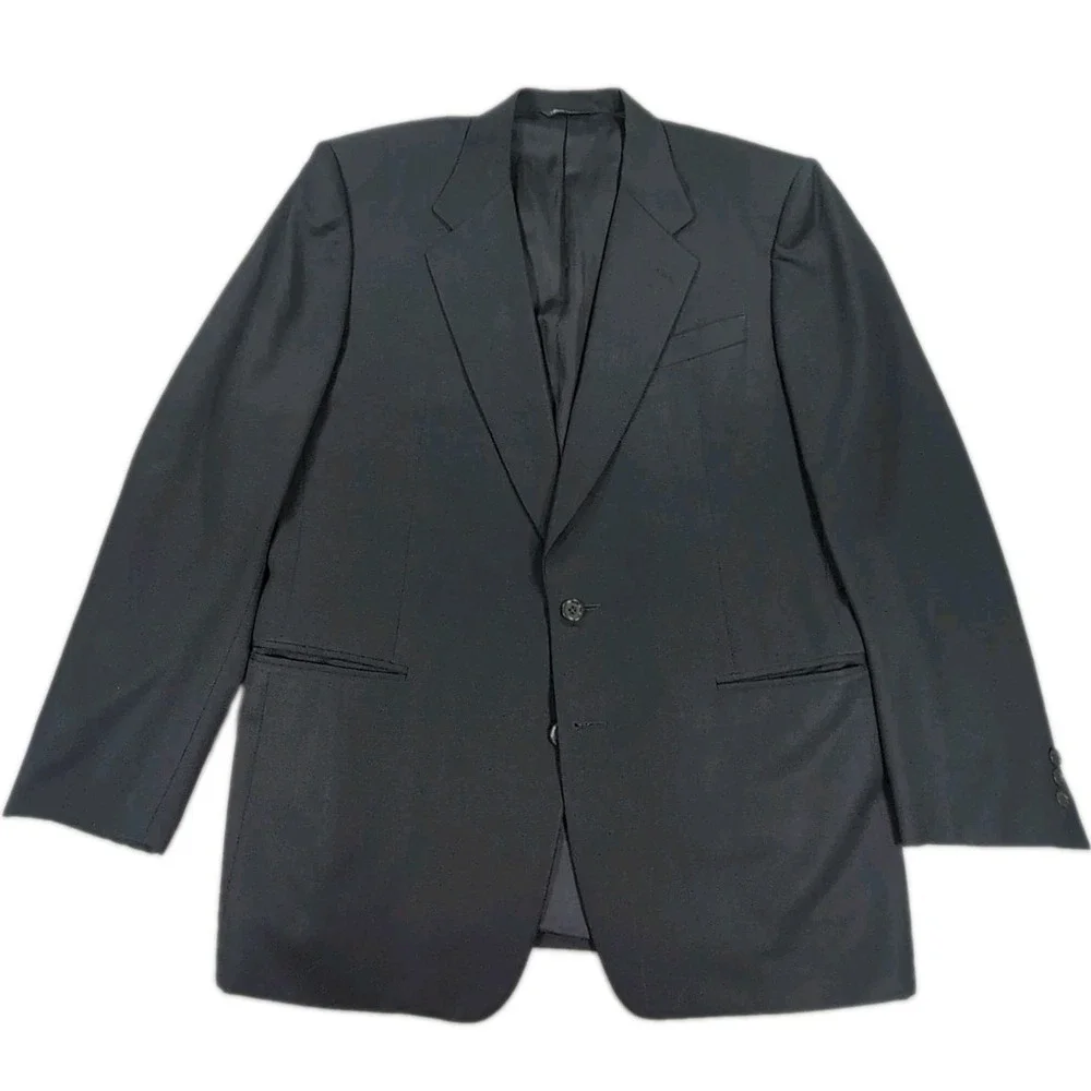 Canali Milano Blazer Mens 40R Charcoal Black Wool Sport Coat Italy Bloomingdales